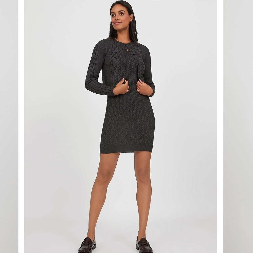 2 piece dress and cardigan set